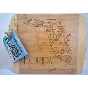 Totally Bamboo Florida Map Laser-Etched Wood Cutting & Serving Board